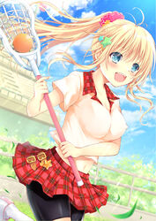  bike_shorts cleavage maya_(tirolpop) skirt_lift tagme 