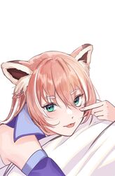  :p adirosa animal_ear_fluff animal_ears bamboo female green_eyes groin hair_between_eyes highres long_hair open_mouth red_panda_ears red_panda_girl solo tongue tongue_out virtual_youtuber virtuality_project white_background yuria_of_ailurus 