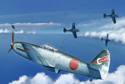  aircraft airplane cloud commentary_request day f6f_hellcat flying kcme ki-61_hien military no_humans original vehicle_focus weapon world_war_ii 