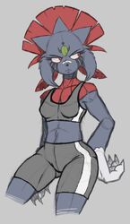  2013 anthro breasts claws clothed clothing conditional_dnp elgiza fan_character female generation_4_pokemon nintendo pokemon pokemon_(species) pokemorph solo teckworks weavile 