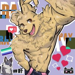  abs absurd_res anthro biceps bird_dog bottomwear brown_eyes canid canine canis clothing dev_(i_think_i_like_you) domestic_dog duo felid fur golden_retriever grey_body grey_fur hair hi_res hunting_dog i_think_i_like_you lumii male mammal markings multicolored_body multicolored_fur muscular muscular_male nipples open_mouth pantherine pants pecs pose purple_eyes ray_(i_think_i_like_you) retriever shirtless_male smile snow_leopard solo_focus spots spotted_body spotted_fur teeth two_tone_body two_tone_fur yellow_body yellow_fur 