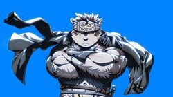  16:9 2018 anthro bearwivme blue_background brown_body brown_fur canid canine canis coat_cape fur grey_body grey_fur hair horkeu_kamui_(tas) lifewonders male mammal multicolored_body multicolored_fur muscular muscular_anthro muscular_male simple_background solo tokyo_afterschool_summoners two_tone_body two_tone_fur widescreen wolf yellow_eyes 