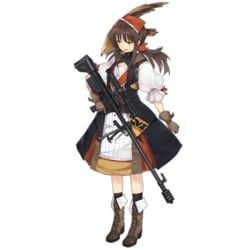  bird black_dress boots brown_footwear brown_gloves bullpup buttons combat_boots dress falcon falcon_(girls&#039;_frontline) female full_body girls&#039;_frontline gloves gun hair_between_eyes hair_ornament hao_(patinnko) headband holding holding_gun holding_weapon medium_hair official_art red_headband ribbon rifle shirt sniper_rifle solo transparent_background trigger_discipline weapon white_shirt 