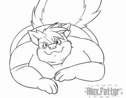  alex.fetter animated anthro ass front_view generation_3_pokemon jonah_(alex.fetter) linoone looking_at_viewer lying male monochrome nintendo obese on_front overweight overweight_male pokemon pokemon_(species) shaking_butt short_playtime simple_background solo tail white_background 