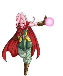  dragon_ball dragon_ball_online dragon_ball_xenoverse energy energy_ball female female_majin majin majin_(race) monster_girl pink_skin red_eyes simple_background 