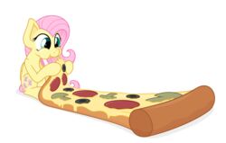  2015 absurd_res cheese cutie_mark dairy_products eating equid equine feathered_wings feathers female feral fluttershy_(mlp) food friendship_is_magic hair hasbro hi_res holding_food holding_object long_hair mammal melted_cheese micro my_little_pony mythological_creature mythological_equine mythology pegasus pizza solo wings yellow_body yellow_feathers zutheskunk 