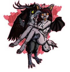  alpha_channel anthro antlers artamid avian bajer_(jurij_bajer) bat bat_wings beak bird corvid cracticinae currawong deer digital_drawing_(artwork) digital_media_(artwork) duo dusky_(dusiek) ears_back feathered_wings feathers feet female fur grey_body hair heart_symbol hi_res holding_partner holidays horn hybrid jurij_bajer magpie_(corvid) male male/female mammal married_couple membrane_(anatomy) membranous_wings orange_sclera oscine passerine paws pivoted_ears romantic romantic_couple shaded simple_background spread_wings tail tail_feathers talons tan_body tan_fur toes touching_beak valentine&#039;s_day wings yellow_sclera 