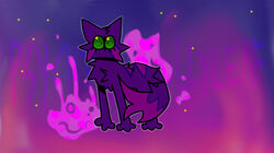  burneraccount9382 concept_art conditional_dnp felid feline female feral fluffy fluffy_tail fur green_eyes hi_res hollyleaf_(warriors) idea mammal power_of_three psychic purple_body purple_fur solo tail warriors_(book_series) 