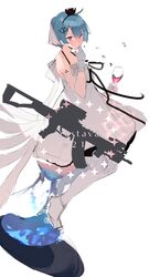  assault_rifle blue_hair character_name commentary_request crown cup dress drinking_glass female girls&#039;_frontline gloves gun hair_between_eyes hairband highres hourglass mini_crown official_alternate_costume purple_eyes rifle short_hair simple_background sitting solo soukou_makura sparkle weapon white_background white_dress white_gloves white_legwear wine_glass zas_m21_(girls&#039;_frontline) zas_m21_(white_queen)_(girls&#039;_frontline) 