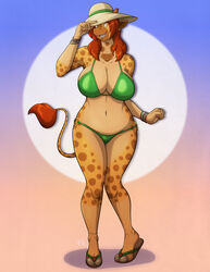  2017 5_fingers amber_eyes anklet anthro big_breasts bikini bikini_bottom bikini_top bracelet breasts brown_body brown_fur clothing cloven_hooves conditional_dnp curvy_figure digital_media_(artwork) ear_piercing ear_ring female fingers footwear fur giraffe giraffid gloves_(marking) hair hat headgear headwear hooved_plantigrade hooved_toes hooves horn jewelry kadath leg_markings looking_at_viewer mammal markings multicolored_body multicolored_fur multiple_piercings navel open_mouth ossicone piercing pinup plantigrade pose puzzle_(kadath) raised_tail red_hair ring_piercing sandals signature simple_background smile socks_(marking) solo spots spotted_body spotted_fur spotted_markings standing swimwear tail tan_body tan_fur thick_thighs translucent translucent_hair voluptuous yellow_body yellow_fur 