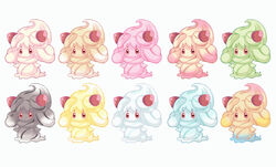  alcremie alcremie_(caramel_swirl) alcremie_(lemon_cream) alcremie_(matcha_cream) alcremie_(mint_cream) alcremie_(rainbow_swirl) alcremie_(ruby_cream) alcremie_(ruby_swirl) alcremie_(salted_cream) alcremie_(strawberry_sweet) alcremie_(vanilla_cream) alternate_color closed_mouth commentary_request food fruit heart heart-shaped_pupils highres looking_at_viewer no_humans pikomarie pokemon pokemon_(creature) red_eyes shiny_and_normal shiny_pokemon simple_background strawberry symbol-shaped_pupils white_background 