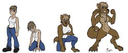  2018 anthro base_one_layout basic_sequence black_nose blue_eyes bottomwear breasts brown_body brown_fur canid canine clothed clothed_to_nude clothing clothing_loss countershading denim denim_bottomwear denim_clothing digital_media_(artwork) featureless_breasts featureless_crotch female four_frame_image four_frame_sequence fully_clothed fully_clothed_to_nude fur grin hair hair_bun hi_res human human_to_anthro isa_wexler jeans linear_sequence magra_(artist) mammal monster mythological_canine mythological_creature mythology nude one_row_layout pants sequence shirt smile solo species_transformation tank_top tied_hair topwear transformation transformation_sequence were werecanid werecanine werewolf 