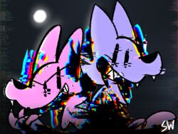  4:3 ac_stuart awoo_(ac_stuart) blue_body canid canine canis claws come_and_learn_with_pibby digital_media_(artwork) duo english_text eyebrows fangs feral fur glitch ibispaint_(artwork) kevin_(ac_stuart) male male/male mammal night pink_body pink_wolf_(ac_stuart) simple_background skylarweston3 smile smiling_at_viewer teeth text wolf 