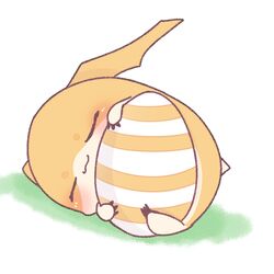  1:1 ambiguous_gender bandai_namco blush closed_eyes digimon digimon_(species) digitama egg feral holding_egg holding_object kuroari lying mammal multicolored_egg orange_body orange_egg orange_stripes patamon simple_background small_tail smile solo striped_egg stripes tail two_tone_egg white_background white_egg wings 