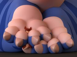  3_toes 3d_(artwork) 4:3 4_toes ambiguous_gender anthro blue_body claws closed_eyes colored countershading dezil_(tooeks) digital_media_(artwork) dragon duo extreme_size_difference feet foot_fetish foot_focus fur head_fur hi_res humanoid humanoid_feet lying mythological_creature mythological_scalie mythology nude on_front plantigrade red_body red_fur scalie shaded size_difference smile striped_body striped_legs stripes tail tan_body toe_claws toes tooeks white_body white_fur 