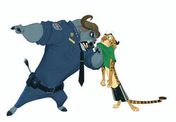  angry anthro barefoot belt belt_pouch blue_uniform bottomwear bovid bovine chief_bogo clothed clothing collar collar_grab collar_pull concept_art cory_loftis disney duo eye_contact feet felid fur gesture grabbing_collar green_eyes grey_body hand_gesture hooves horn larger_prey leopard looking_at_another male mammal markings necktie official_art pantherine pointing police police_officer police_uniform red_eyes shirt shirt_grab shorts simple_background smaller_pred spots spotted_body spotted_fur spotted_markings tail topwear true_buffalo unavailable_at_source uniform water_buffalo white_background zootopia 