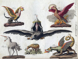  1801 19th_century 1_horn ambiguous_gender ancient_art avian beak bilderbuch_fur_kinder biped claws dragon elemental_creature equid equine european_mythology feathered_wings feathers feral fire flora_fauna friedrich_justin_bertuch greek_mythology hi_res hooves horn mammal membrane_(anatomy) membranous_wings middle_eastern_mythology mythological_avian mythological_basilisk mythological_bird mythological_creature mythological_equine mythological_firebird mythological_scalie mythology paws phoenix plant public_domain quadruped roc scalie tail traditional_media_(artwork) unicorn vegetable_lamb western_dragon wings 