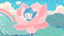  16:9 ambiguous_gender animal_humanoid blue_body flower haerang-e hi_res humanoid hyeing02 marine marine_humanoid mascot plant rainbow rose_(flower) sea_creature sky solo tagme wallpaper widescreen 