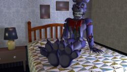  16:9 3_toes 3d_(artwork) 4k 5_fingers absurd_res animatronic anthro barefoot bed black_nose claws digital_media_(artwork) drakonn56 feet fingers five_nights_at_freddy&#039;s five_nights_at_freddy&#039;s_4 foot_fetish foot_focus furniture hi_res hindpaw lagomorph leporid machine male mammal nightmare_bonnie_(fnaf) nude on_bed paws rabbit robot scottgames sitting sitting_on_bed soles solo source_filmmaker_(artwork) toe_claws toe_restraints toes toes_tied widescreen 