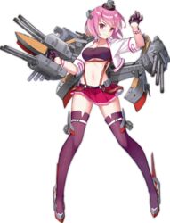  anti-aircraft_gun azur_lane bandeau black_gloves breasts cannon cleavage closed_mouth collarbone cropped_jacket female full_body gloves grey_footwear hair_ornament half_gloves hat jacket looking_at_viewer machinery medium_breasts midriff mini_hat miniskirt navel o-ring o-ring_bottom official_art ok_sign open_clothes open_jacket orange_eyes pensacola_(azur_lane) pink_hair pleated_skirt purple_thighhighs range_finder red_skirt rigging rudder_footwear shoes short_hair skirt smile solo standing strapless suspender_skirt suspenders tachi-e thighhighs thighs transparent_background turret two-tone_skirt underboob v-shaped_eyebrows white_jacket zettai_ryouiki zi_se 