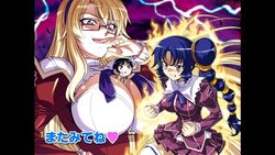  2girls blonde_hair blue_eyes breasts cleavage freezing_(series) glasses hairband highres large_breasts long_hair multiple_girls paint.net_(medium) rana_linchen satellizer_el_bridget very_long_hair 