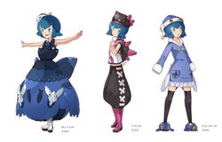  backpack bag black_legwear blue_eyes blue_hair blush chinchou chinchou_(cosplay) colored_sclera commentary_request cosplay cross-shaped_pupils female full_body hairband hat lana_(pokemon) outstretched_arms pokemon pokemon_(creature) pokemon_sm pyukumuku pyukumuku_(cosplay) short_hair spread_arms standing symbol-shaped_pupils tamagokake_candy thighhighs translation_request white_background wishiwashi wishiwashi_(cosplay) wishiwashi_(school) wishiwashi_(solo) yellow_sclera 