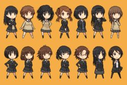  6+girls amagami animated animated_png ayatsuji_tsukasa blinking chibi commentary everyone hiba_manaka itou_kanae_(amagami) kamizaki_risa kibito_high_school_uniform messy_hair morishima_haruka multiple_girls nakata_sae nanasaki_ai pantyhose pixel_art sakurai_rihoko school_uniform simple_background smile tachibana_miya takahashi_maya tanaka_keiko_(amagami) tanamachi_kaoru tsukahara_hibiki uncoco yuzuki_ruriko 