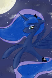  2014 2:3 alicorn black_tiara blue_body blue_eyelids blue_eyes blue_fur blue_hooves blue_mane blue_sky blue_tail blue_wings cloud colored crown cutie_mark digital_drawing_(artwork) digital_media_(artwork) equid equine eyelashes female female_feral feral flying friendship_is_magic fur half-closed_eyes hasbro headgear hi_res hooves horn light lighting long_mane long_tail mammal mane moon my_little_pony mythological_creature mythological_equine mythology narrowed_eyes night princess princess_luna_(mlp) quadruped rakkyoarts royalty shaded signature sky solo star starry_sky tail tiara unguligrade unicorn_horn wings 