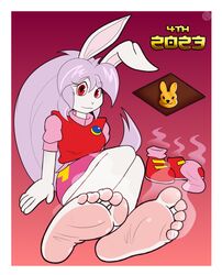  barefoot cream_(eto_ranger) feet foot_focus furry furry_female highres juuni_senshi_bakuretsu_eto_ranger ricowolfdog shoes solo unworn_shoes 