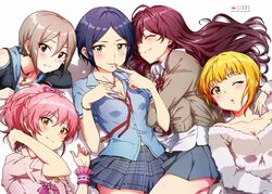  ayano_yuu cleavage hayami_kanade ichinose_shiki jougasaki_mika miyamoto_frederica seifuku shiomi_shuuko sweater the_idolm@ster the_idolm@ster_cinderella_girls the_idolm@ster_cinderella_girls_starlight_stage 