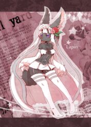  anthro black_body black_fur boots bottomwear breasts clothing female footwear fur hair kemono lagomorph leporid long_hair mammal pipisan purple_eyes rabbit skirt solo white_hair 