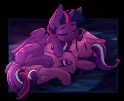  2017 alcor90 alicorn closed_eyes colored conditional_dnp cutie_mark duo equid equine female feral friendship_is_magic fur hair hasbro hi_res hooves horn lying mammal multicolored_hair my_little_pony mythological_creature mythological_equine mythology on_side sleeping starlight_glimmer_(mlp) twilight_sparkle_(mlp) underhoof unicorn vest_(artist) wings 