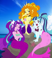  2018 absurd_res adagio_dazzle_(eg) ambient_arthropod ambient_barnacle ambient_crustacean ambient_sealife ambient_starfish animal_humanoid aria_blaze_(eg) arthropod asterozoan barnacle blue_hair bra breasts cleavage clothed clothing crustacean echinoderm equestria_girls fangs female fish fish_humanoid group hair hasbro hi_res humanoid jewelry lipstick makeup marine marine_humanoid maxillopod merfolk my_little_pony necklace orange_hair pendant ponytail pose purple_eyes purple_lipstick red_lipstick rock seashell_bra siren sitting sonata_dusk_(eg) split_form starfish teeth text turbolover175 twintails underwear url v_bangs 