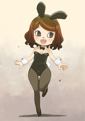  :d animal_crossing animal_ears ass_visible_through_thighs bare_shoulders black_bow black_bowtie black_footwear black_hairband black_leotard bow bowtie breasts brown_hair cleavage detached_collar eyelashes fake_animal_ears female grey_eyes grey_pantyhose hairband highres leg_up leotard looking_to_the_side medium_breasts muramasa_mikado murana_(muramasa_mikado) open_mouth pantyhose playboy_bunny rabbit_ears rabbit_tail shadow shoes short_hair smile solo standing standing_on_one_leg strapless strapless_leotard swept_bangs tail thigh_gap villager_(animal_crossing) white_wrist_cuffs wrist_cuffs 