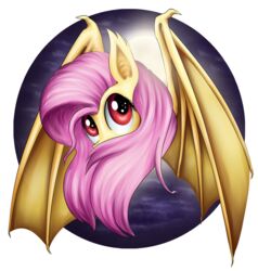  2013 alpha_channel bat bat_pony bat_wings cloud equid equine female flutterbat_(mlp) fluttershy_(mlp) friendship_is_magic hair hasbro high-roller2108 light looking_at_viewer mammal membrane_(anatomy) membranous_wings moon moonlight my_little_pony mythological_creature mythological_equine mythology pegasus pink_hair red_eyes simple_background sky solo transparent_background vampire wings 