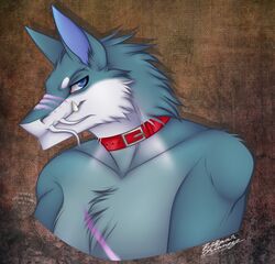  anthro canid canine canis collar hi_res lobo lucifer_(disambiguation) lupis male mammal sergal snowwhitepaw solo thehuntingwolf wolf 