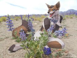  2020 anthro black_nose blue_eyes brown_body brown_fur canid canine digital_media_(artwork) fox fur kero_tzuki male mammal open_mouth solo teeth tongue 