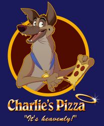  all_dogs_go_to_heaven brown_body brown_fur canid canine canis charlie_barkin clock domestic_dog don_bluth english_text feral food fur german_shepherd herding_dog julianwilbury male mammal notched_ear pastoral_dog pizza pocketwatch smile solo text watch 