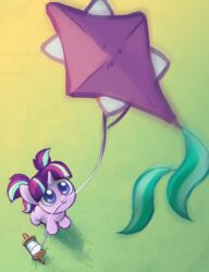  2017 blue_eyes celebi-yoshi equid equine female feral friendship_is_magic hair hasbro horn kite mammal multicolored_hair my_little_pony mythological_creature mythological_equine mythology outside solo starlight_glimmer_(mlp) unicorn young 