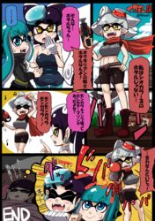  alternate_color aori_(splatoon) check_translation commentary_request cosplay dreaming highres hotaru_(splatoon) inkling octoshot_(splatoon) partially_translated splatoon_(series) splatoon_1 takozonesu takozonesu_(cosplay) translation_request usa_(dai9c_carnival) 