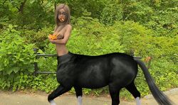  big_breasts breasts carrot centaur equid equid_taur equine european_mythology eyewear female food glasses greek_mythology hair hulksmash31 hulksmash31_(artist) humanoid_taur long_hair looking_at_viewer mammal mammal_taur mythology plant solo strawberry_blonde_hair taur vegetable 