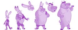  anthro body_hair chest_hair clothing common_hippopotamus disney dreamworks ear_shrinkage eyebrows female ftm_transformation gender_transformation growth hi_res hippopotamid hornbuckle judy_hopps lagomorph leporid madagascar_(series) male mammal moto_moto muscle_growth nose_expansion rabbit solo species_transformation tf_into_fictional_character torn_clothing transformation unibrow zootopia 