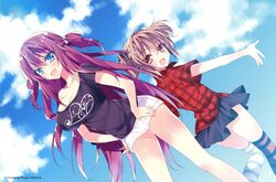  anapom cleavage endcard grisaia_no_kajitsu thighhighs 