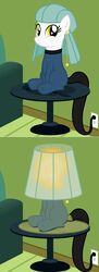  2015 absurd_res animate_inanimate badumsquish blue_hair candes_(oc) earth_pony equid equine fan_character female hair hasbro hi_res horse lamp mammal my_little_pony plug pony socket solo what_has_magic_done what_has_science_done yellow_eyes 